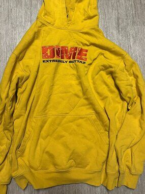 Dime Hoodie Mens Large Orange Extremely Buttaz Pullover Sweatshirt Streetwear
